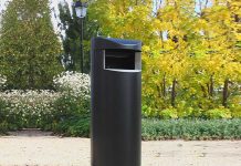 Практичная металлическая урна для мусора